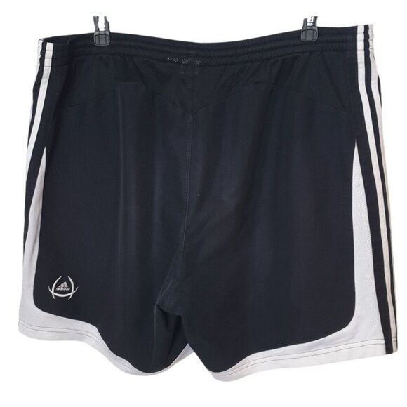 Vtg Adidas Womens 2XL Black White Striped Athletic Shorts Sportswear Workout Gym - Picture 3 of 7